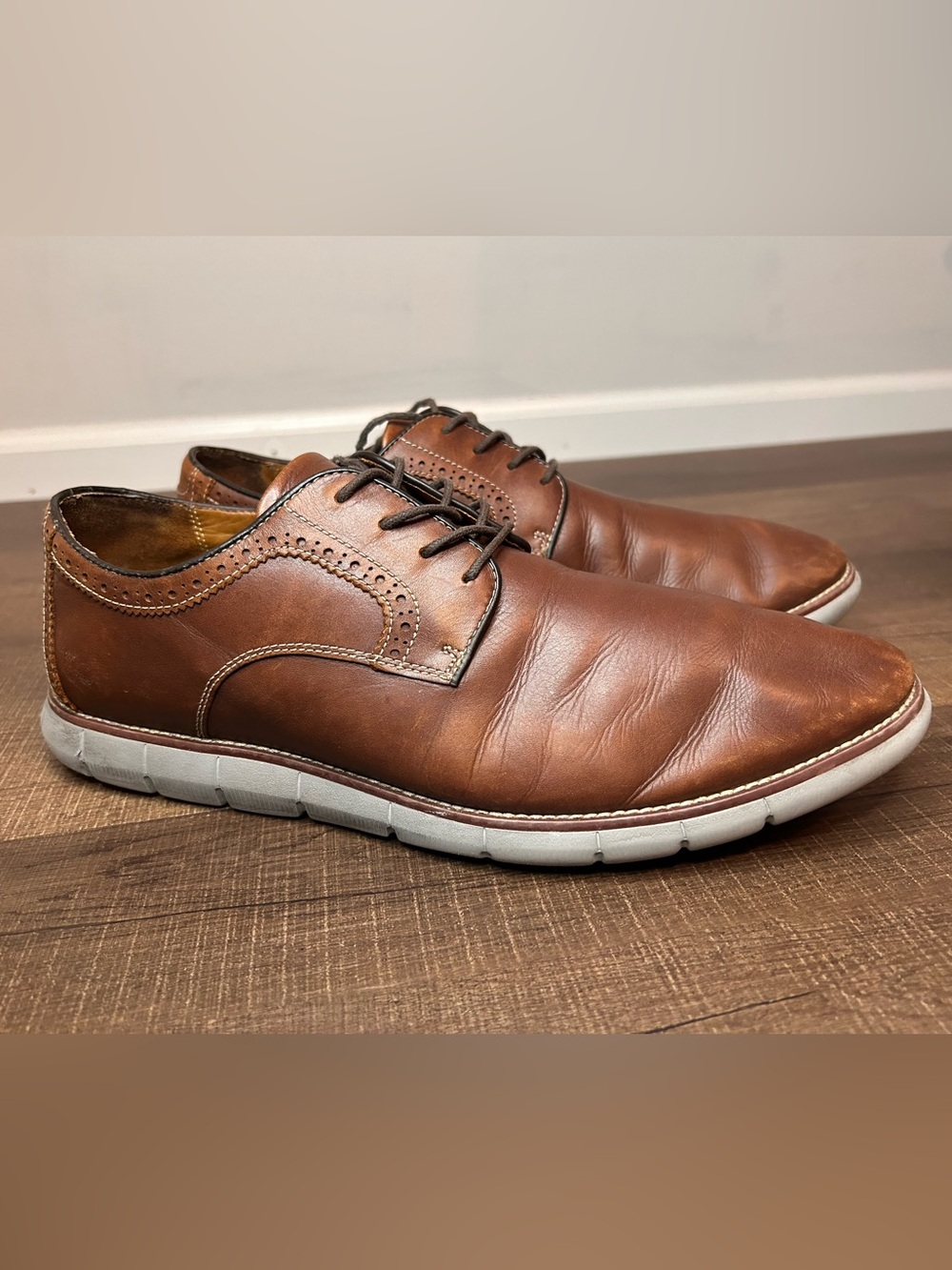 Johnston & Murphy Memory Foam Men's Size 13M Brown Comfort Casual Shoes